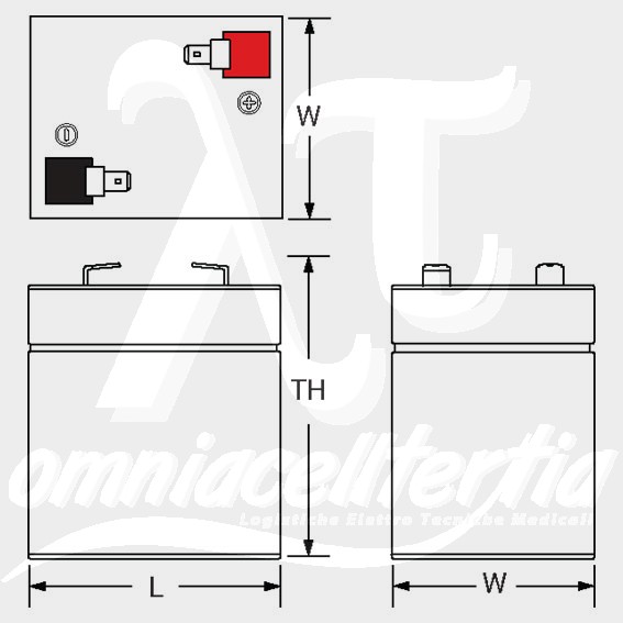 Batteria Pb 6,0V 1Ah per Power-Sonic