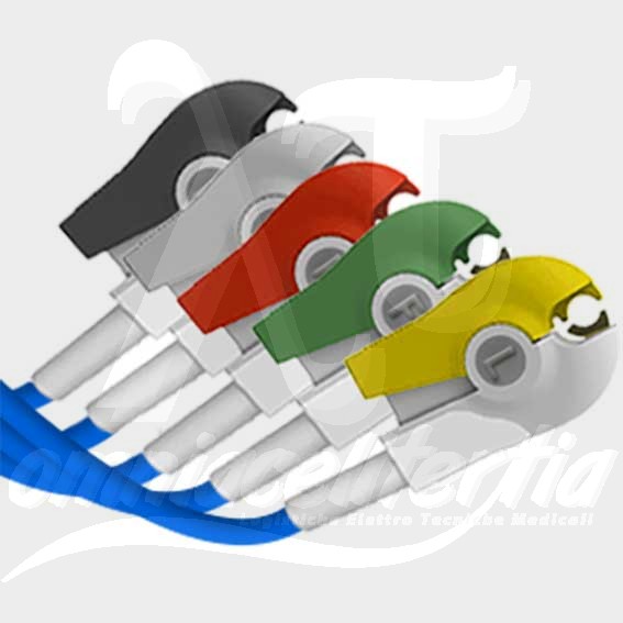 Set 5 Terminazioni a Pinzetta DUAL C/Protezione ESU per ADECON, ARTEMA S&W, BIOCARE, BIOLIGHT, BIONET, COLIN, COMEN, CRITICARE SYSTEMS CSI, DATASCOPE, DATEX, DRÄGER SIEMENS, ESAOTE, FUKUDA DENSHI, GE, GOLDWAY, HELLIGE, HUNTLEIGH, INNOMED, INVIVO, KONTRON, METSIS, MEK, MENNEN, MINDRAY, MONITOR, NEC, NIHON KOHDEN, PACE-TECH, PALCO, PETAŞ, PHILIPS, RGB, SAADAT, SCHILLER, SPACELABS, SPENGLER, UTAS, ÜZÜMCÜ, WELLCH ALLYN, ZOLL