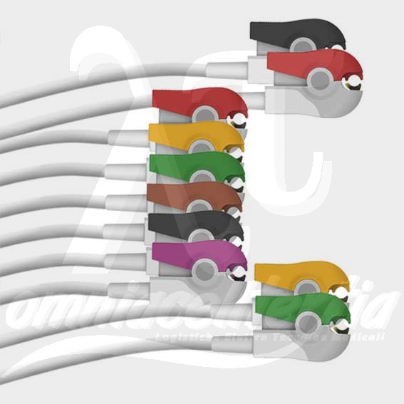 Set 10 Terminazioni a Pinzetta per BOSCH, BURDICK, CARDIOLINE, CARDIOTEK, CAREWELL, EDAN, ESAOTE, FUKUDA DENSHI, HELLIGE, KENZ, KONTRON, MINDRAY, MORTARA, NIHON KOHDEN, PHILIPS, PROGETTI, SCHILLER, SIEMENS, SPACELABS