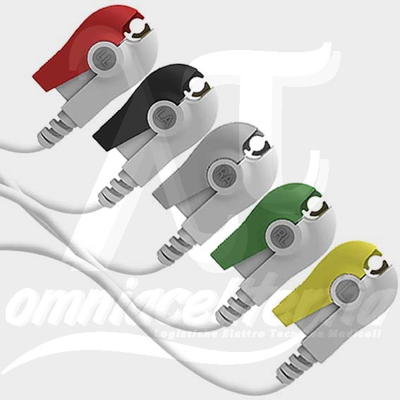 Complete Cable With Clamps 5 Leads for FUKUDA DENSHI