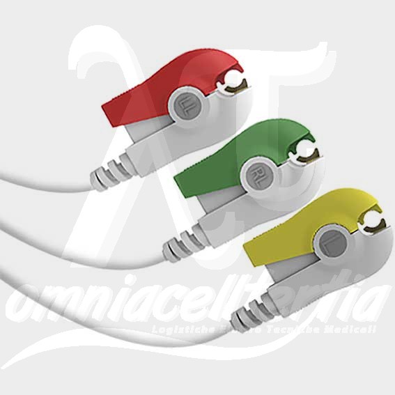 Complete Cable With Clamps 3 Leads for ESAOTE, HELLIGE